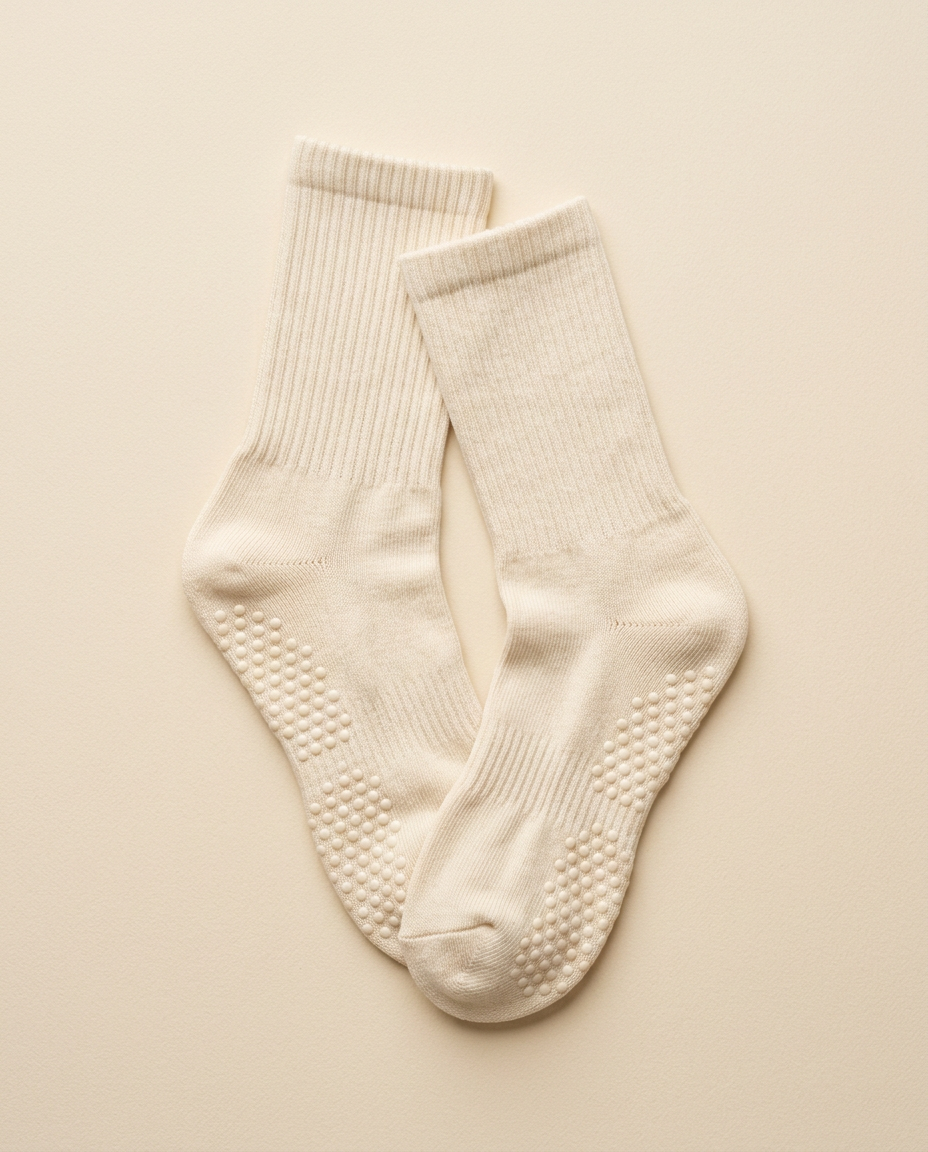 Studio Grip Sock in Ivory